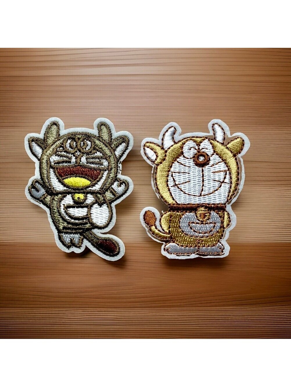 Doraemon Cow Ox Bull Iron On Patch Set, 2.25”, Japanese Anime Manga NWT